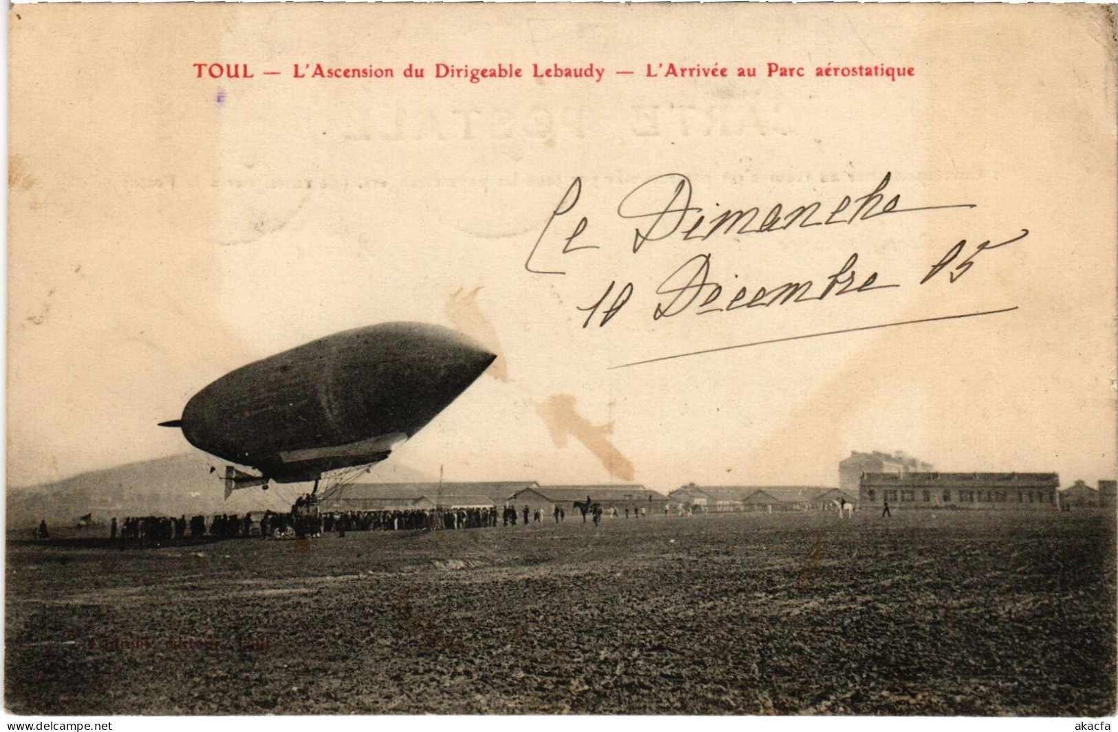 PC AVIATION DIRIGÉABLE LEBAUDY TOUL (a53966) - Zeppeline