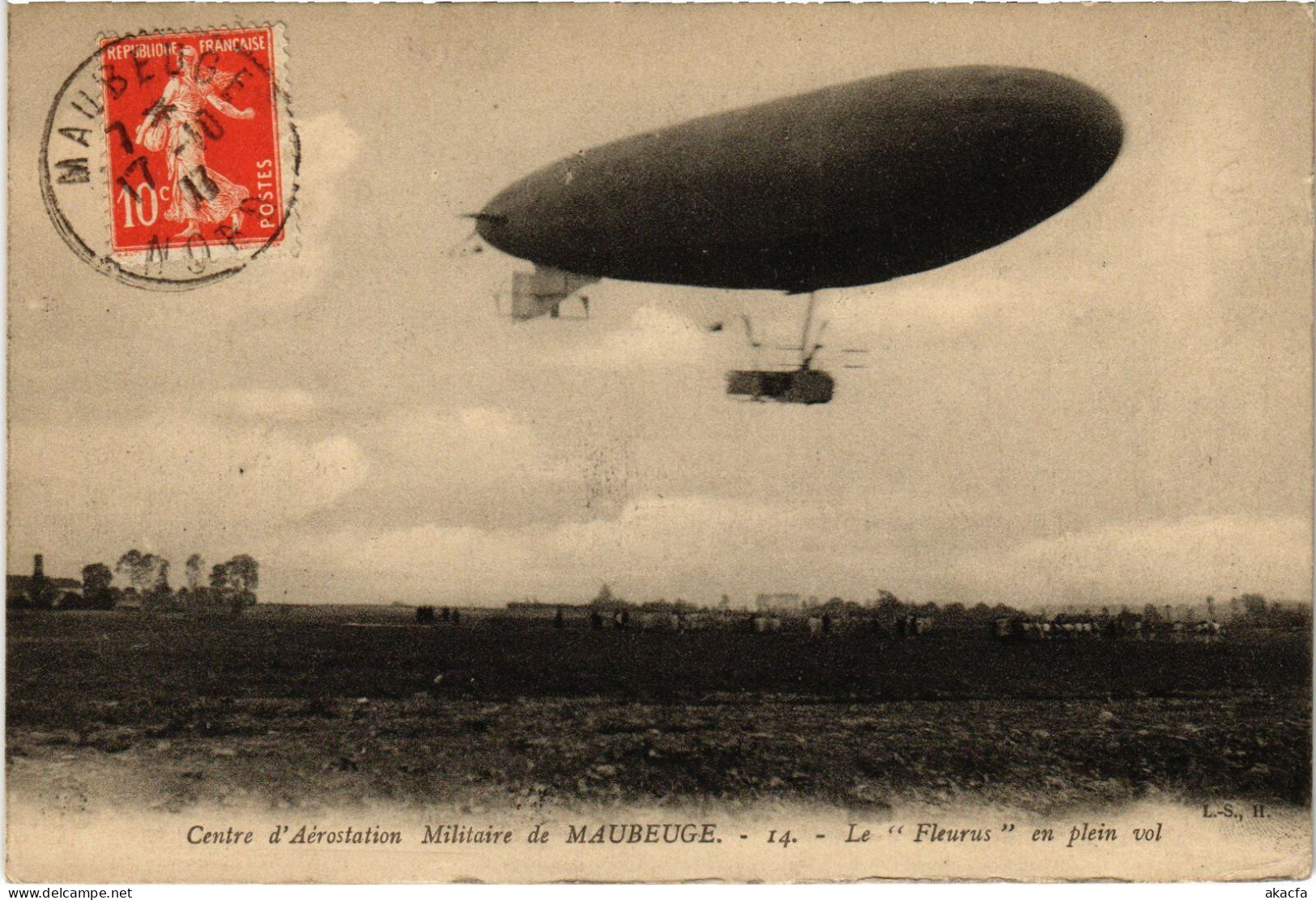 PC AVIATION DIRIGÉABLE FLEURUS AÉROSTATION DE MAUBEUGE (a53948) - Zeppeline