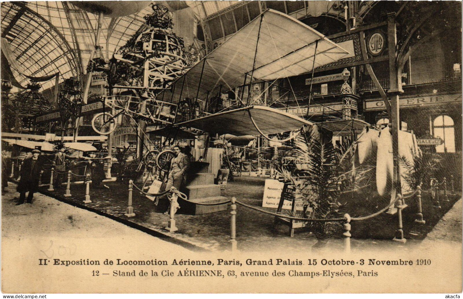 PC AVIATION EXPO DE LOCOMOTION AERIENNE 1910 PARIS STAND CIE AÉRIENNE (a53925) - Fliegertreffen