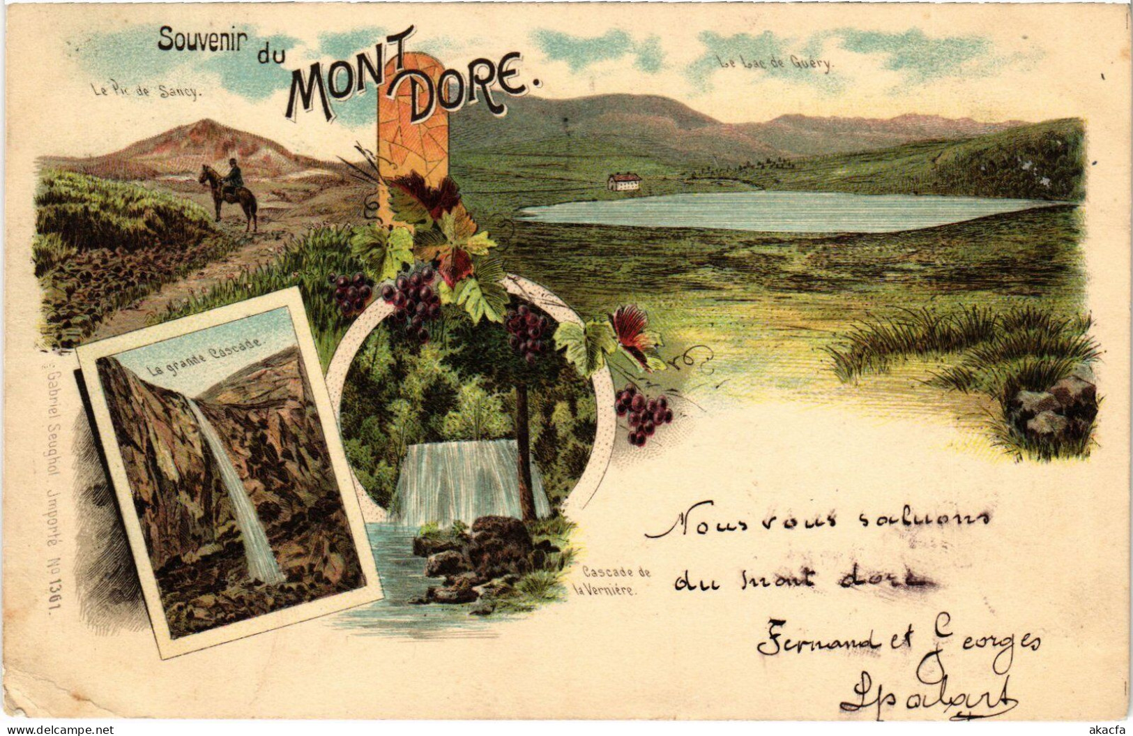 PC LITHO FRANCE SOUVENIR DE MONT DORE (a53805) - Le Mont Dore