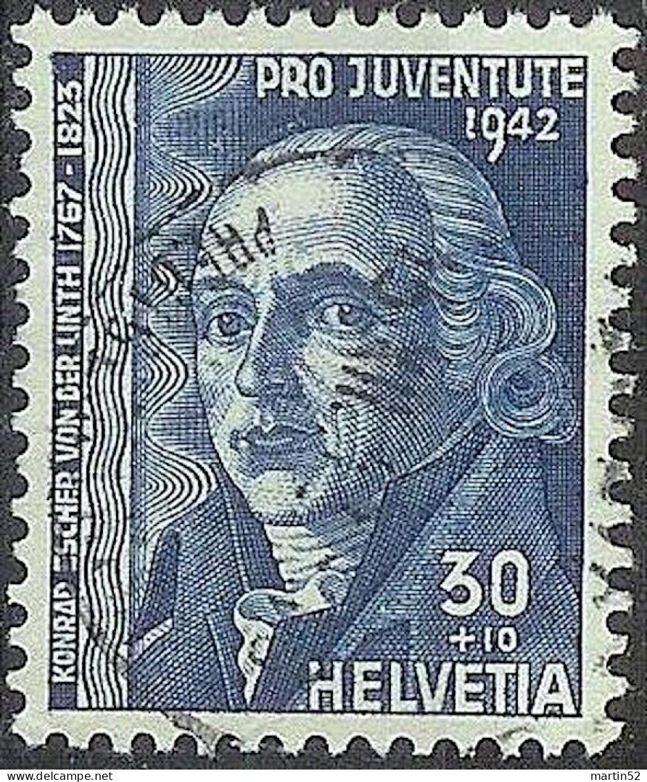 Schweiz Suisse Pro Juventute 1942: Konrad Escher Zu WI 104 Mi 415 Yv 383 ⊙ ZÜRICH 13.XII.42 PREDIGERPLATZ (Zu CHF 7.00) - Used Stamps