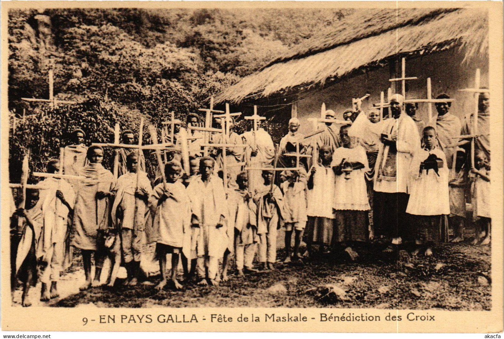 PC ETHIOPIA EN PAYS GALLA FETE DE LA MASKALE MISSIONARIES (a53639) - Etiopía
