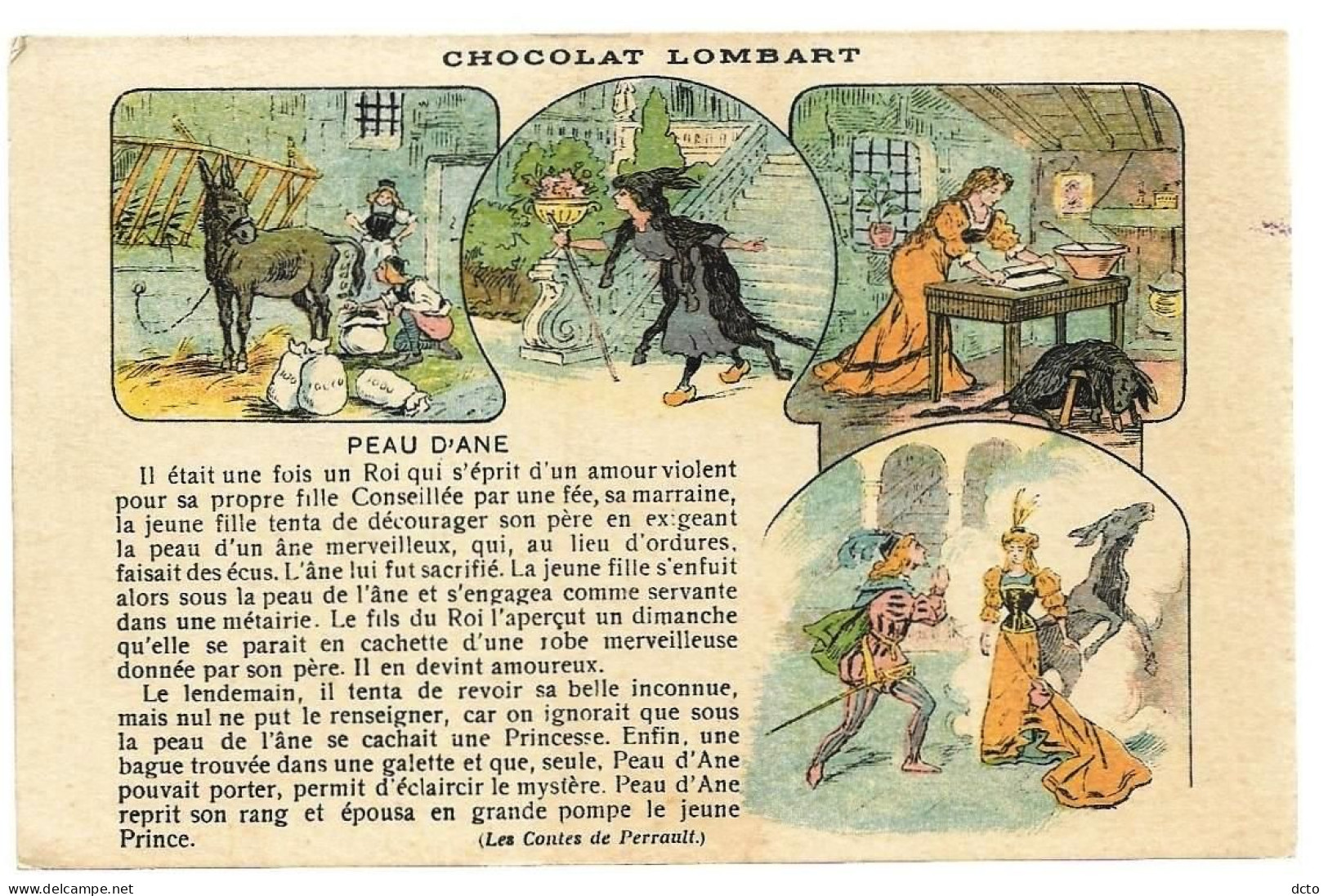 Contes De PERRAULT Peau D'Ane, Publicité Chocolat Lombart - Fairy Tales, Popular Stories & Legends