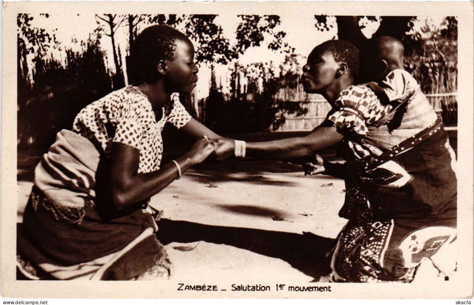 PC ZAMBIA SALUTATION INDIGENE ETHNIC TYPES (a53505) - Zambia