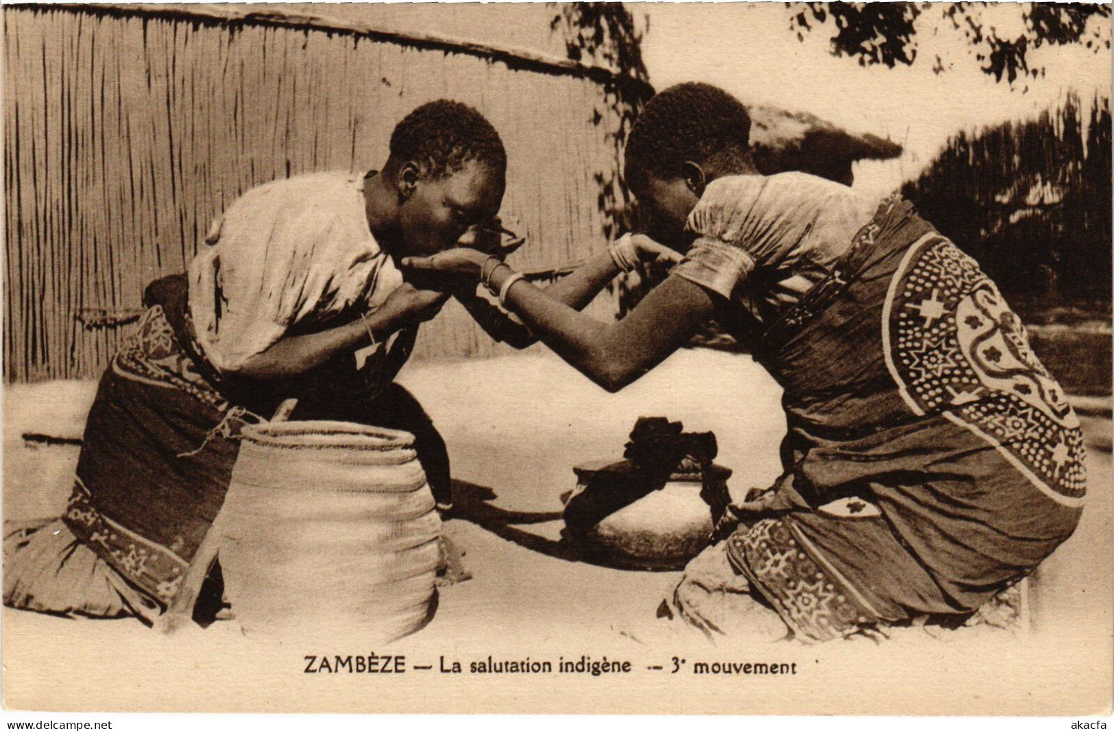 PC ZAMBIA SALUTATION INDIGENE ETHNIC TYPES (a53496) - Zambie