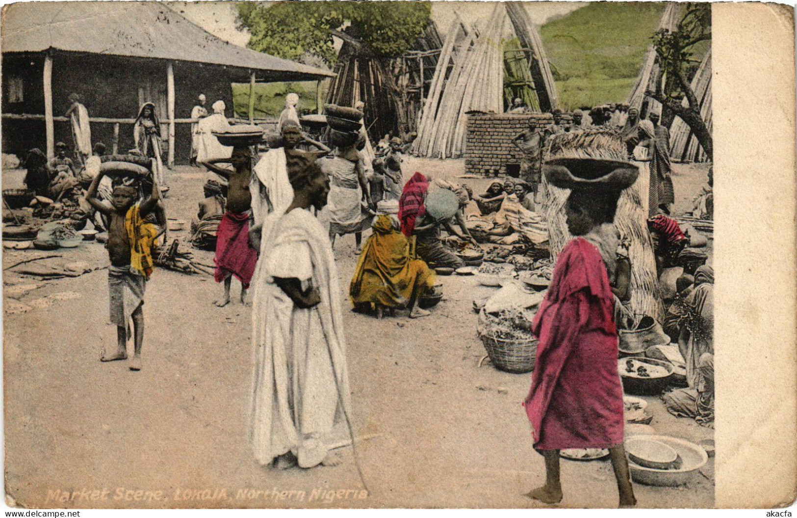 PC NIGERIA LOKOJA MARKET SCENE ETHNIC TYPES (a53469) - Nigeria