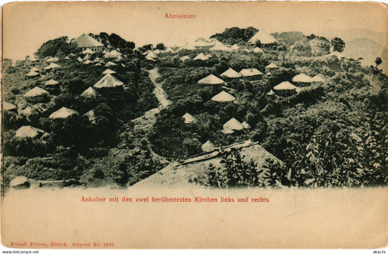 PC ETHIOPIA ABYSSINIE ANKOBER BERÜHMTESTEN KIRCHEN LINKG UND RECHTS (a53367) - Äthiopien