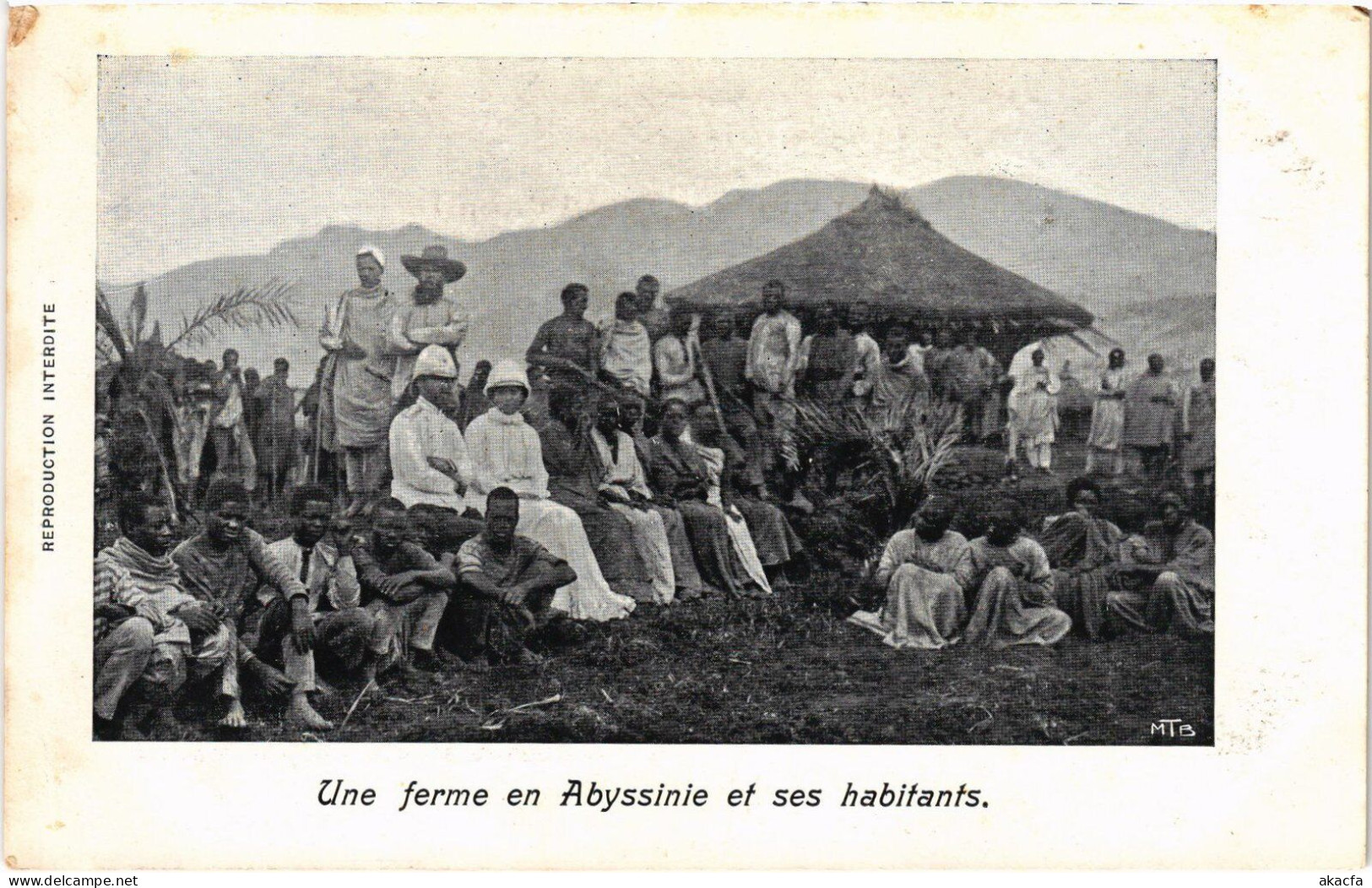 PC ETHIOPIA ABYSSINIE UNE FERME ET SES HABITANTS ETHNIC TYPES (a53364) - Äthiopien