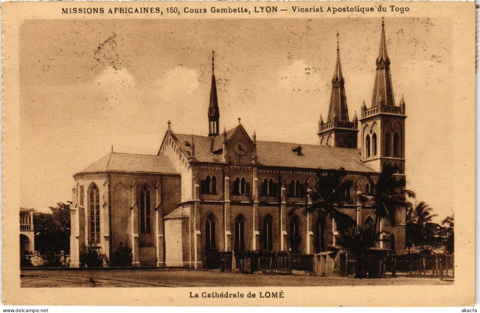 PC TOGO LOMÉ LA CATHÉDRALE VICARIAT APOSTOLIQUE MISSIONARIES (a53316) - Togo