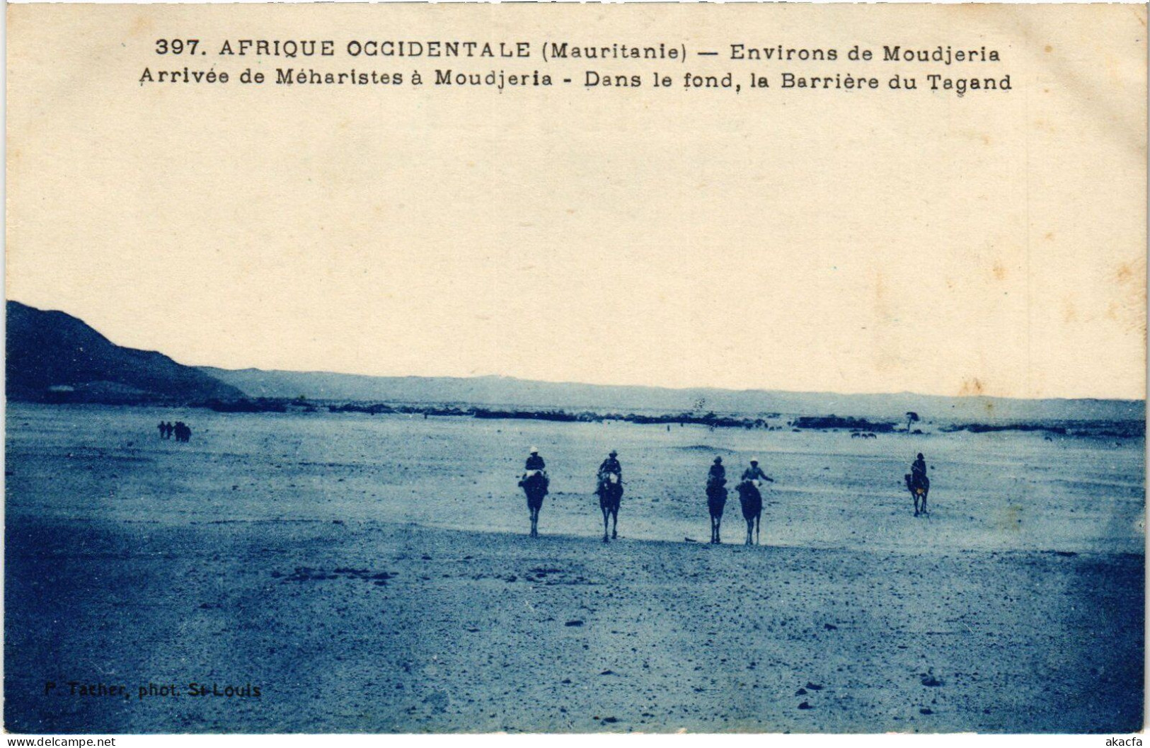 PC MAURITANIA MOUDJERIA ARRIVÉE DES MÉHARISTES BARRIERE DE TAGAND (a53261) - Mauritania