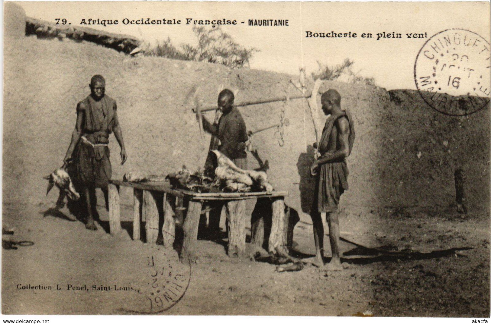 PC MAURITANIA BOUCHERIE EN PLEIN VENT ETHNIC TYPES (a53245) - Mauritanië