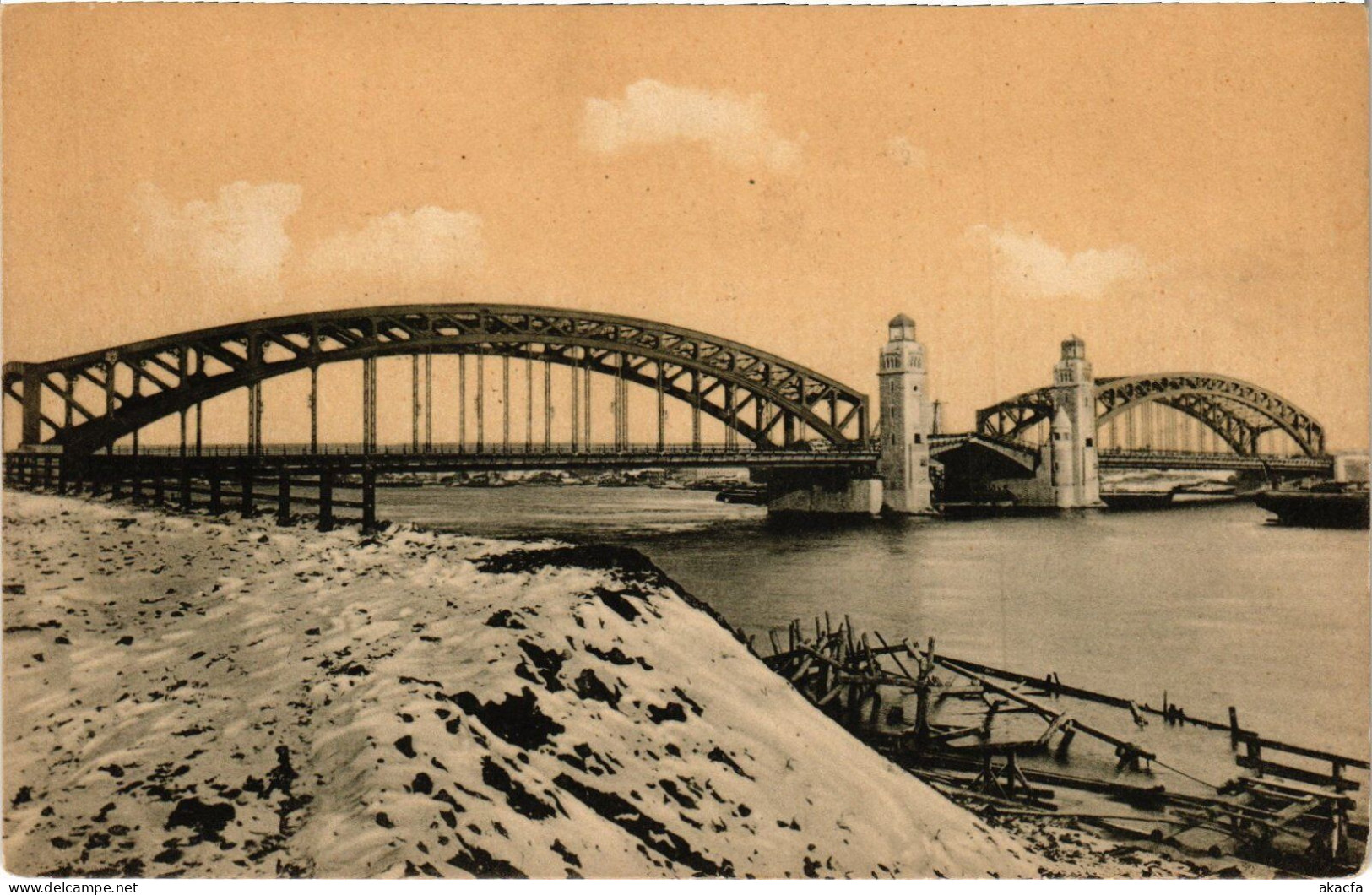 PC RUSSIA ST. PETERSBURG OKHTINSKY BRIDGE PETER THE GREAT BRIDGE (a56297) - Russie