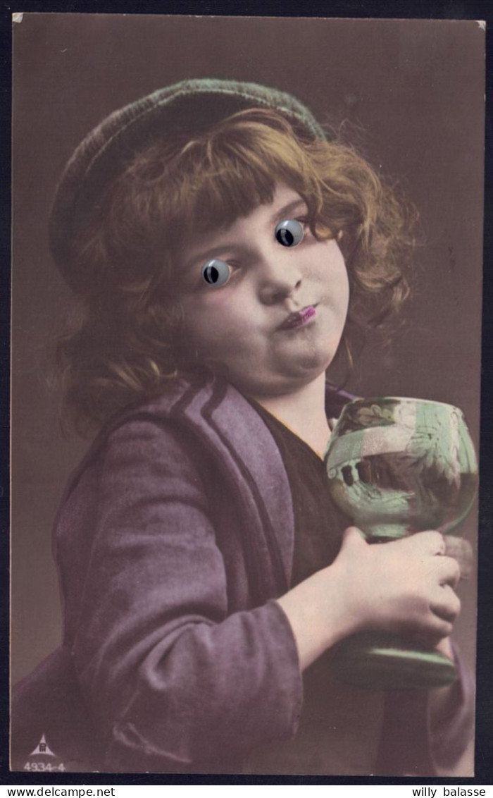+++ CPA - Fantaisie - Portrait Enfant - Fille - Fillette - Girl - Yeux En Plastique // - Portraits