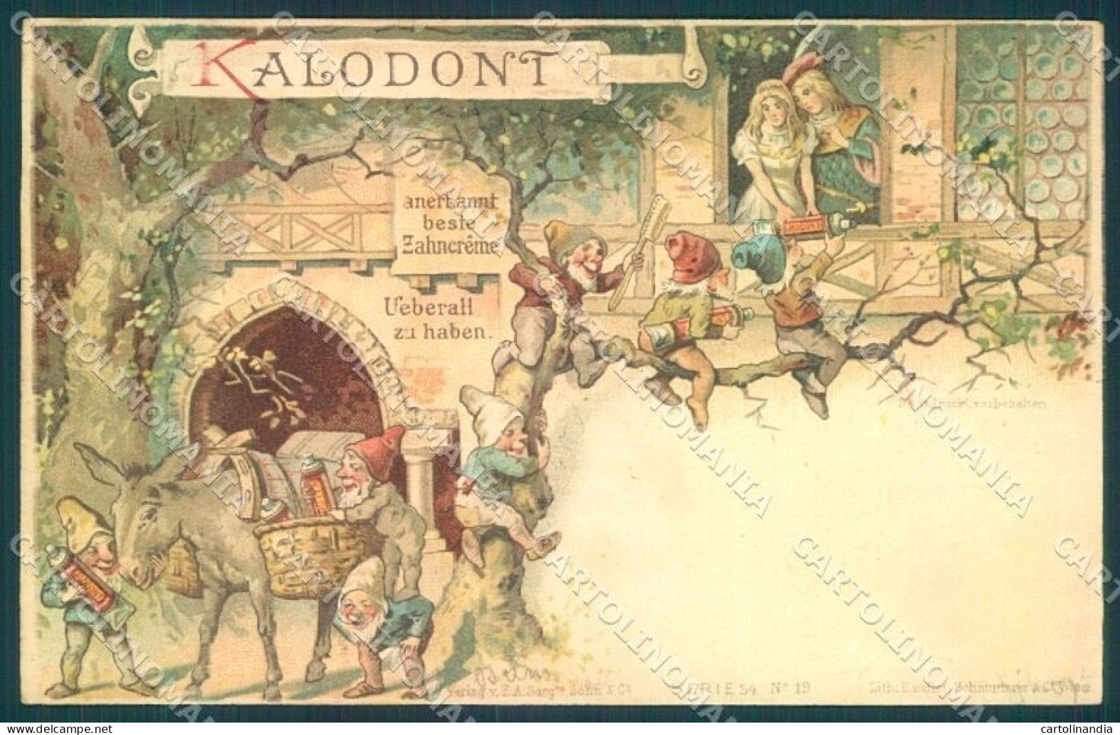 Advertising Toothpaste Kalodont Gnome Donkey Sohn & C Serie 54-19 Pc TW1713 - Publicité