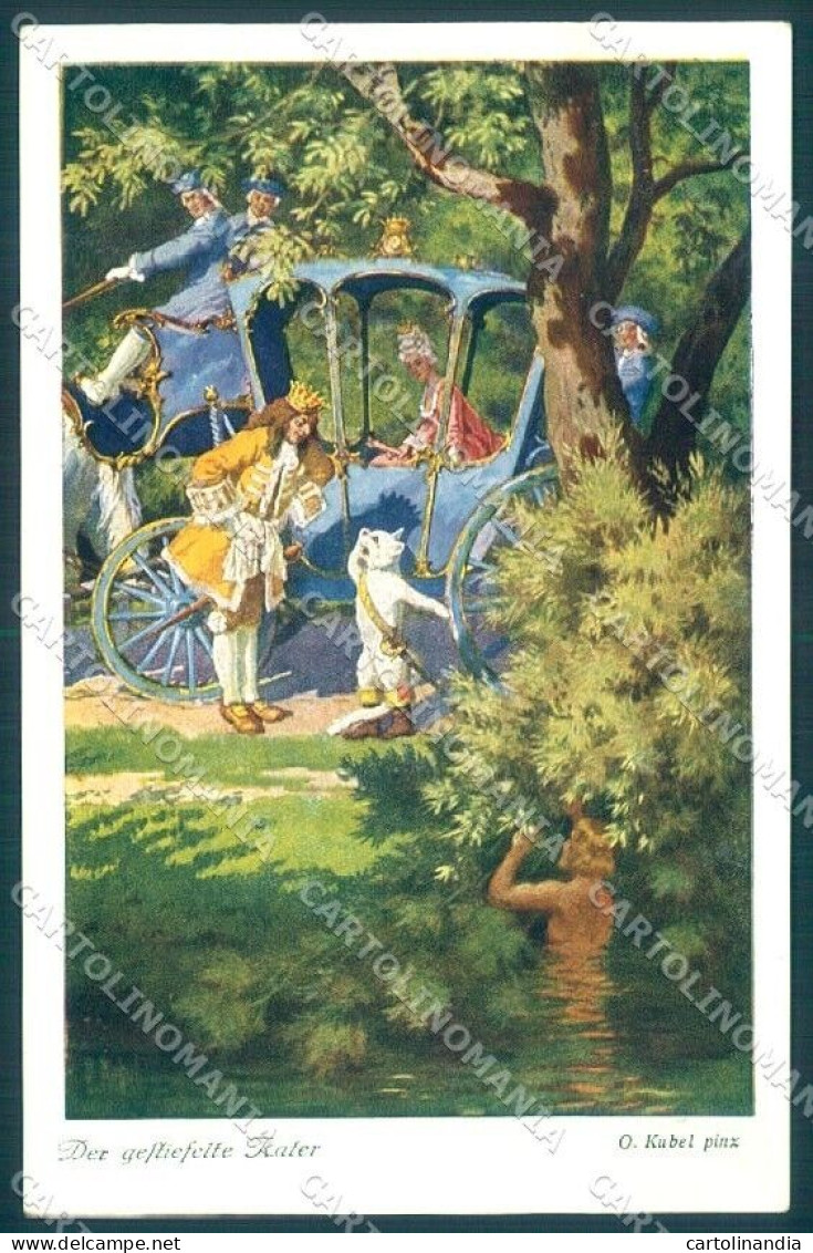 Artist Signed Kubel Fairy Tales Gestiefelte Kater Serie 223-4290 Postcard TW1988 - Andere & Zonder Classificatie