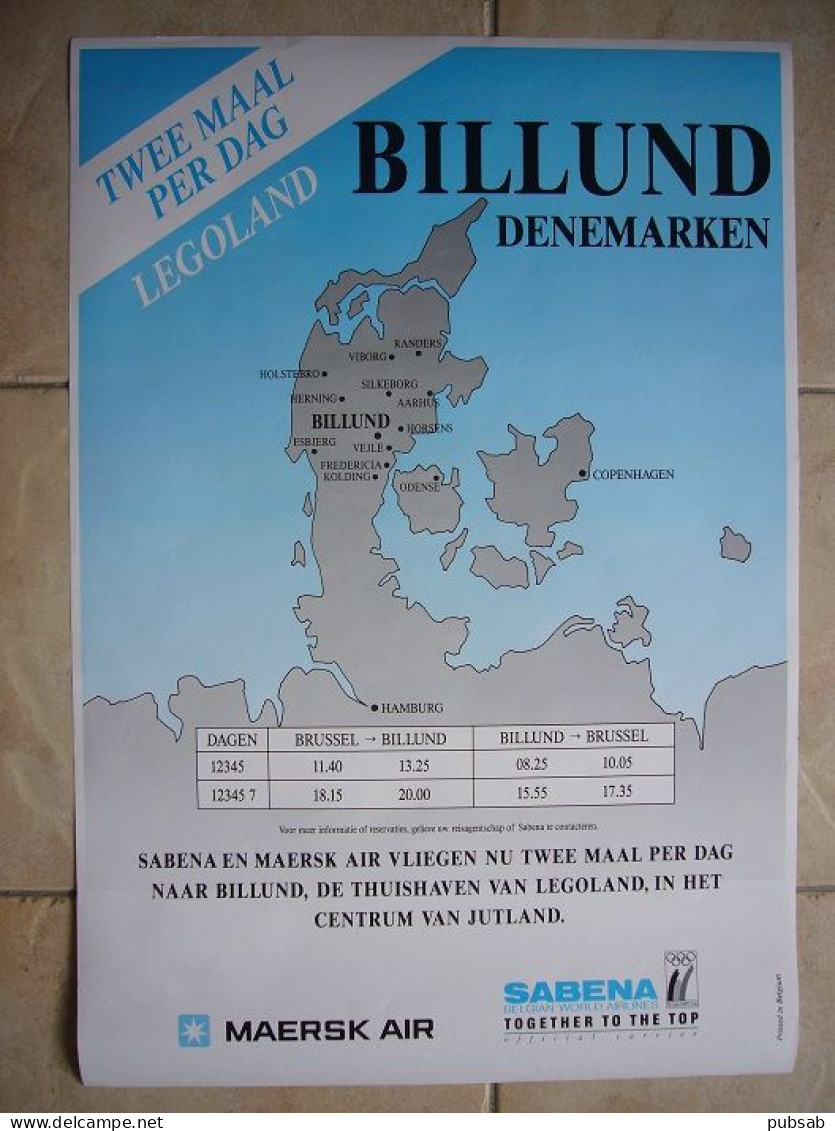 Avion / Airplane / SABENA / Original Poster / BILLUND / Nederland Version - Poster