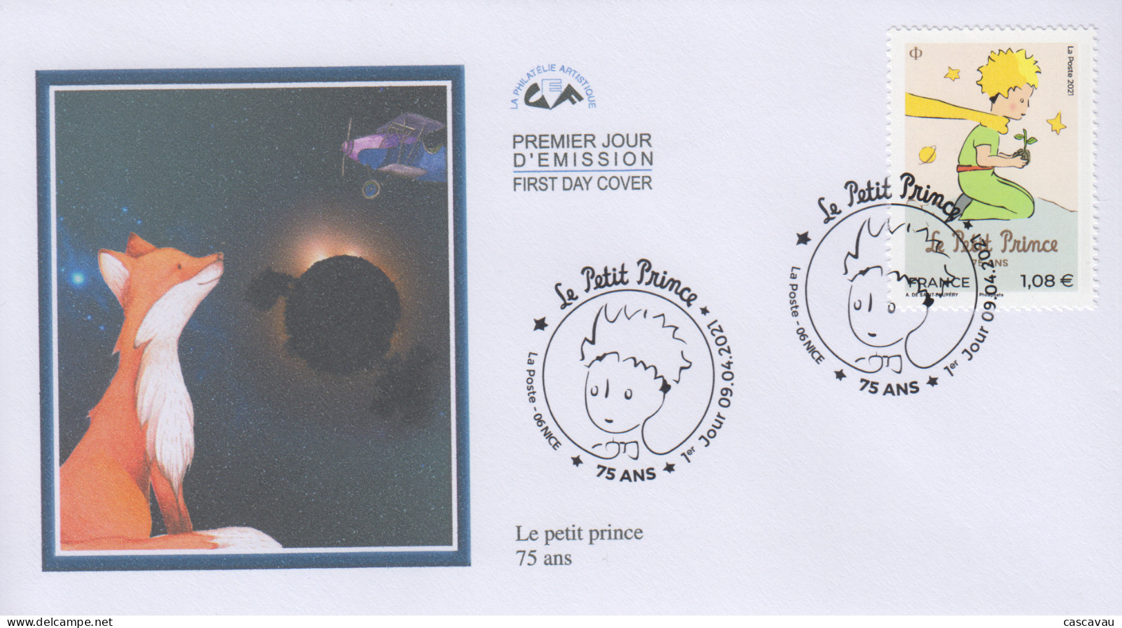 Enveloppe  FDC  1er  Jour    FRANCE   Le  Petit  Prince  D' Antoine  DE  SAINT  EXUPERY     NICE   2021 - 2020-…