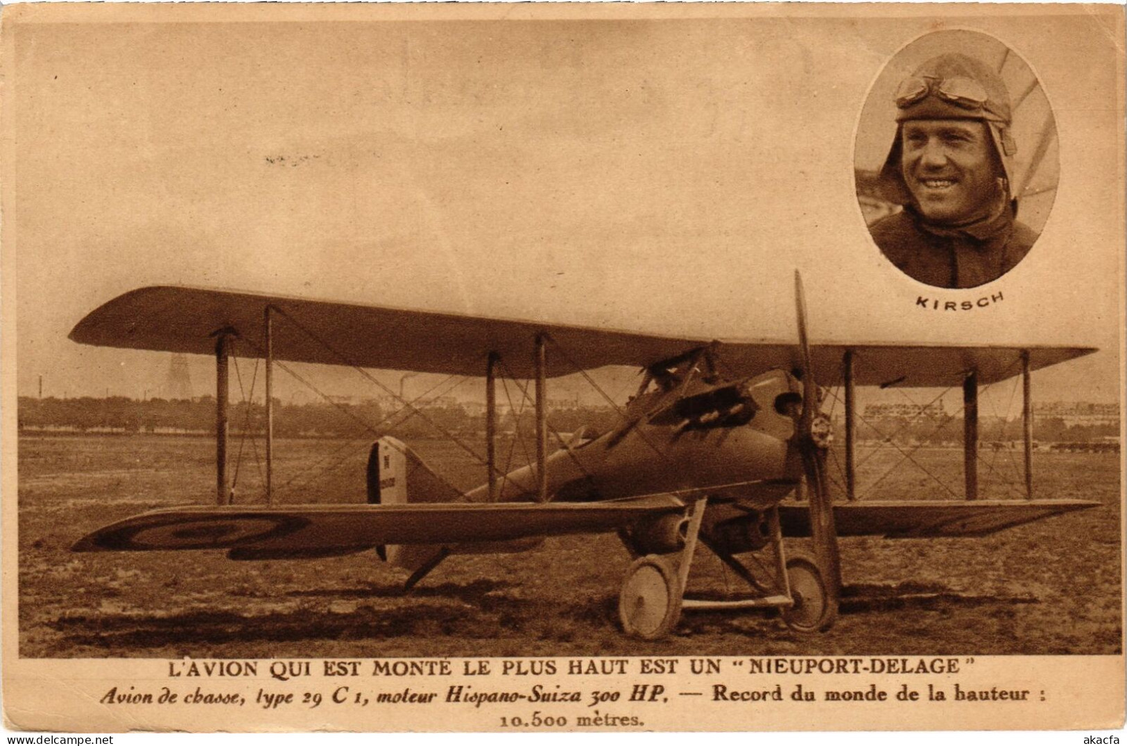 PC AVIATION PILOT AVIATOR KIRSCH AVION NIEUPORT-DELAGE (a54702) - Airmen, Fliers