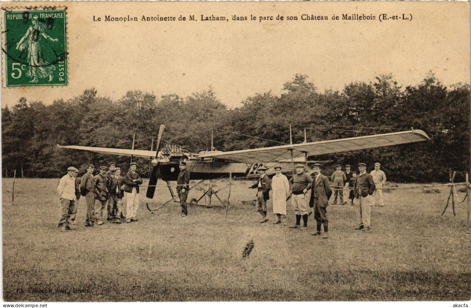 PC AVIATION PILOT LATHAM MONOPLAN ANTOINETTE CHATEAU DE MAILLEBOIS (a54618) - Airmen, Fliers