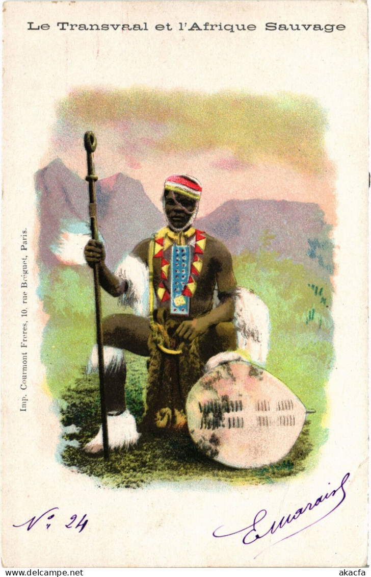 PC AFRICA, SOUTH AFRICA, L'AFRIQUE SAUVAGE, Vintage Postcard (b53084) - Sudáfrica