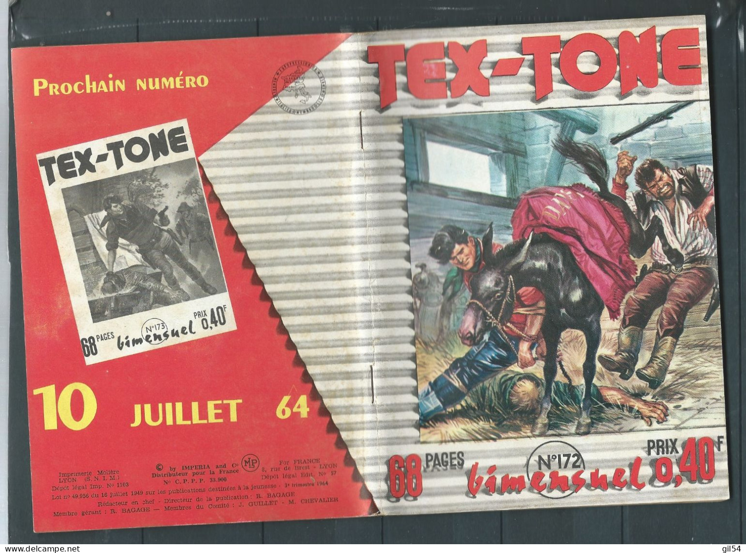 Bd " Tex-Tone  " Bimensuel N° 172 "  Le Partage équitable  "      , DL  3è Tri. 1964 - BE- RAP 0901 - Formatos Pequeños