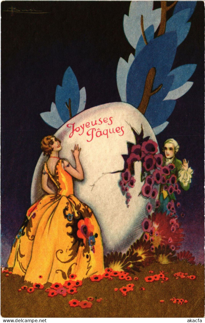 PC ARTIST SIGNED, BUSI, JOYEUSES PAQUES, Vintage Postcard (b53019) - Busi, Adolfo