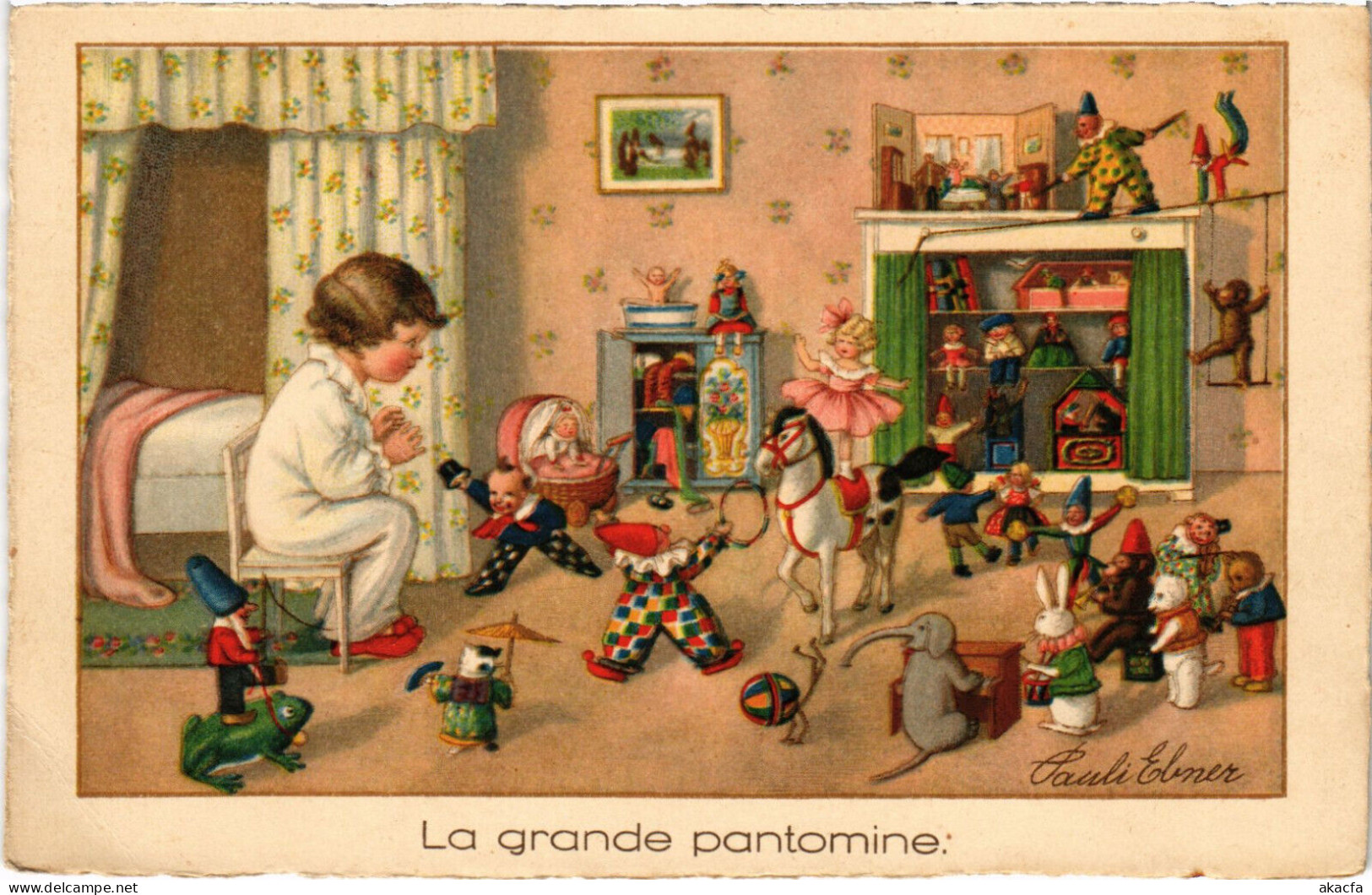 PC ARTIST SIGNED, PAULI EBNER, LA GRANDE PANTOMINE, Vintage Postcard (b52988) - Ebner, Pauli