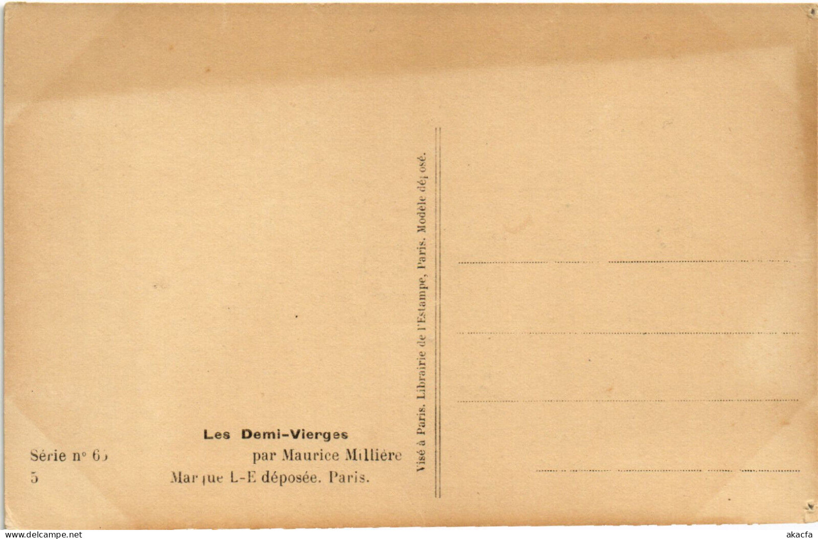 PC ARTIST SIGNED, MILLIÉRE, LES DEMI-VIERGES, Vintage Postcard (b52979) - Milliere