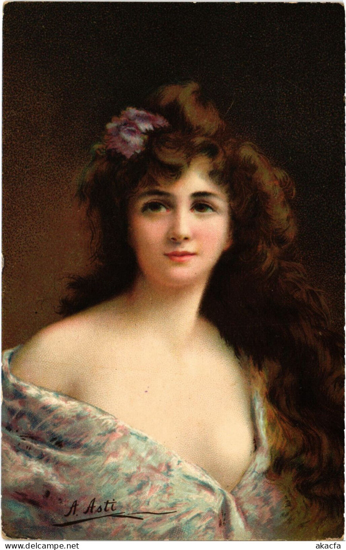 PC ARTIST SIGNED, ASTI, YOUNG BEAUTY, Vintage Postcard (b52962) - Asti