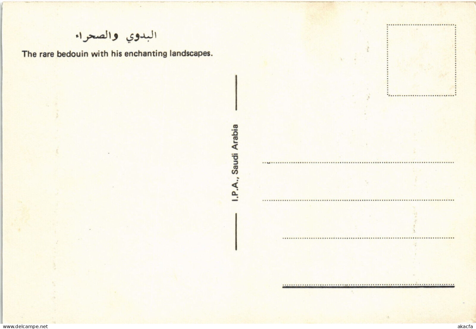 PC SAUDI ARABIA, THE RARE BEDOUIN, Modern Postcard (b52935) - Arabia Saudita