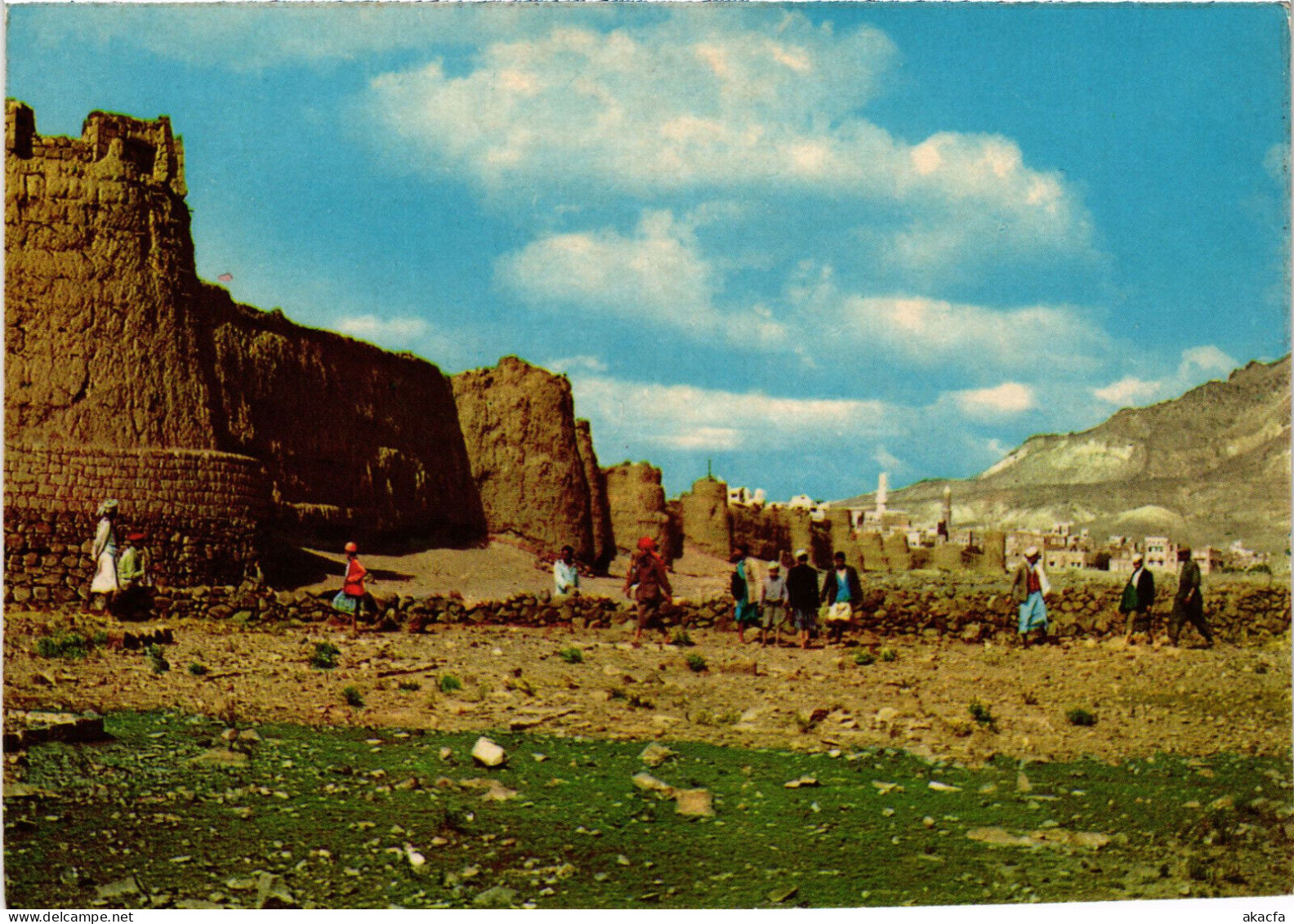 PC YEMEN, SANEAA, PART OF THE CITY WALL, Modern Postcard (b52928) - Yémen