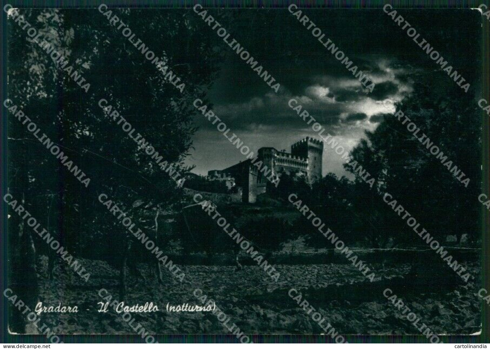 Pesaro Urbino Gradara Chiaro Di Luna PIEGHE FG Foto Cartolina KB5241 - Pesaro