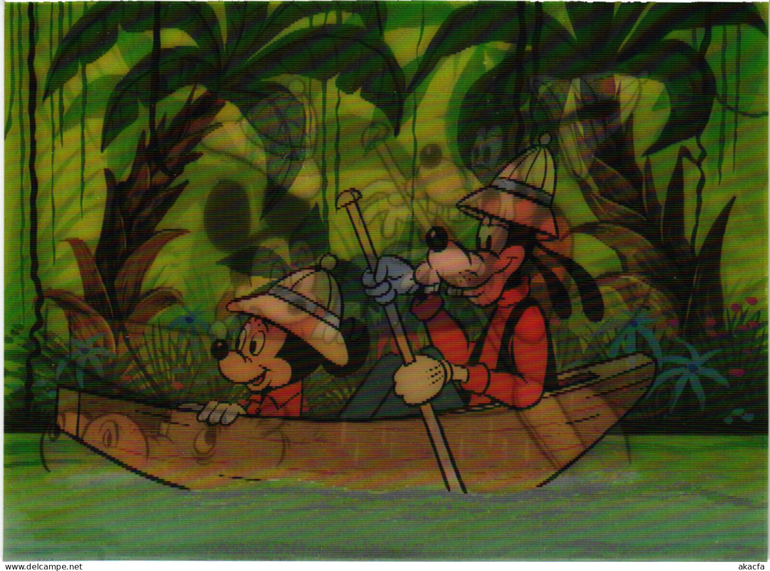 PC DISNEY, MICKEY AND HIPPOPOTAMUS, Modern 3D Postcard (b52878) - Disneyworld