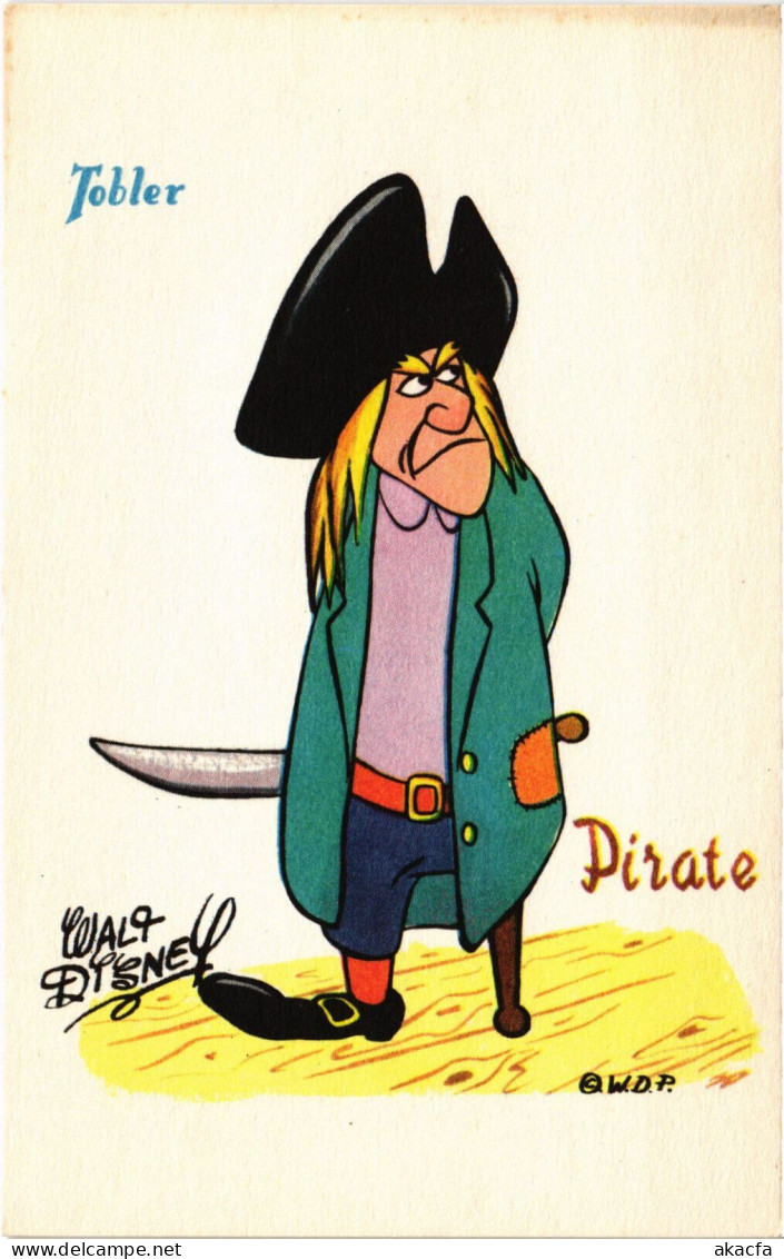 PC DISNEY, TOBLER, PIRATE, PETER PAN, Vintage Postcard (b52865) - Disneyworld