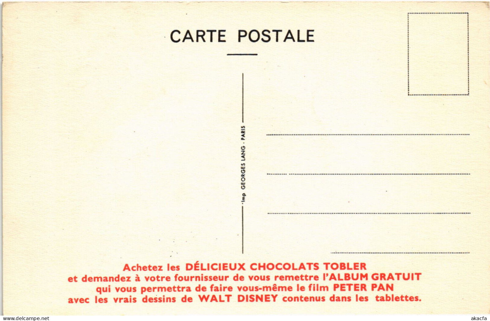 PC DISNEY, TOBLER, NAF-NAF, LITTLE PIG, Vintage Postcard (b52859) - Disneyworld