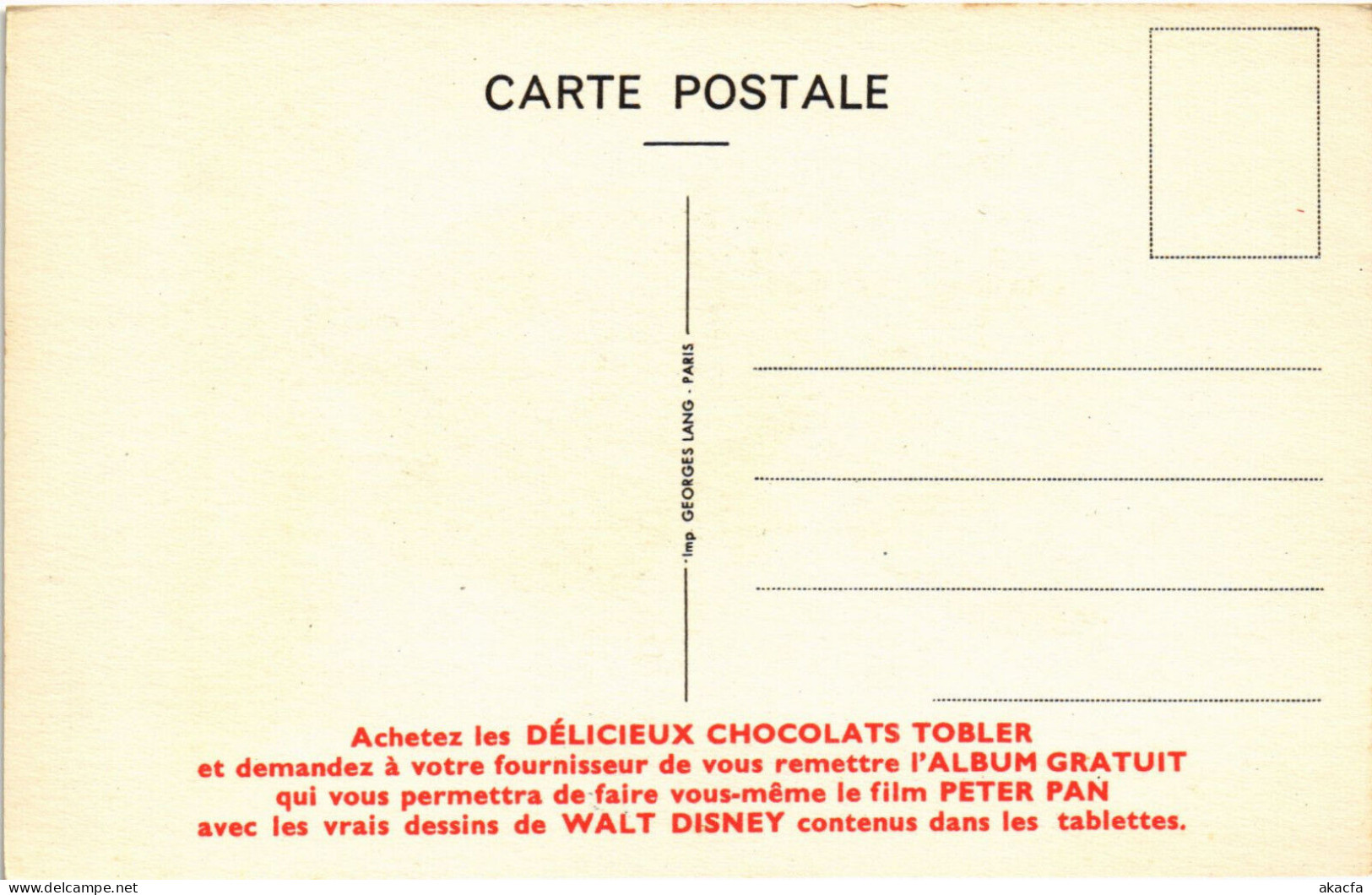 PC DISNEY, TOBLER, JOYEUX, HAPPY, Vintage Postcard (b52847) - Disneyworld