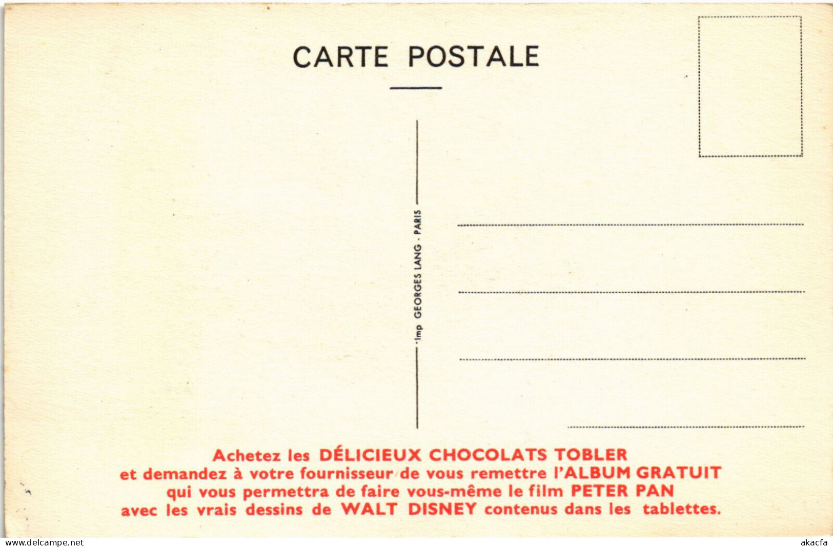 PC DISNEY, TOBLER, PANCHITA, Vintage Postcard (b52848) - Disneyworld