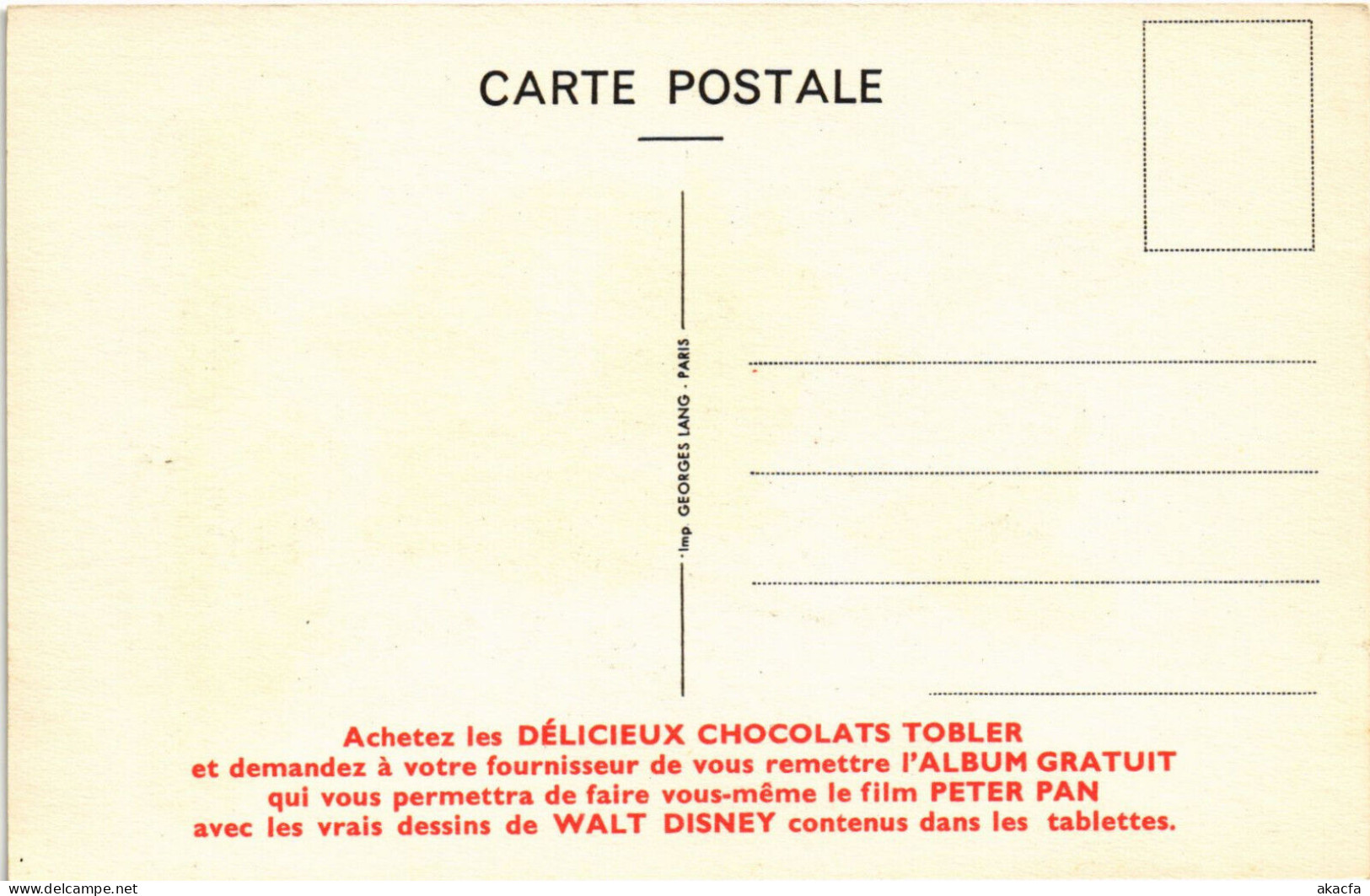 PC DISNEY, TOBLER, GRAND CHEF, Vintage Postcard (b52846) - Disneyworld