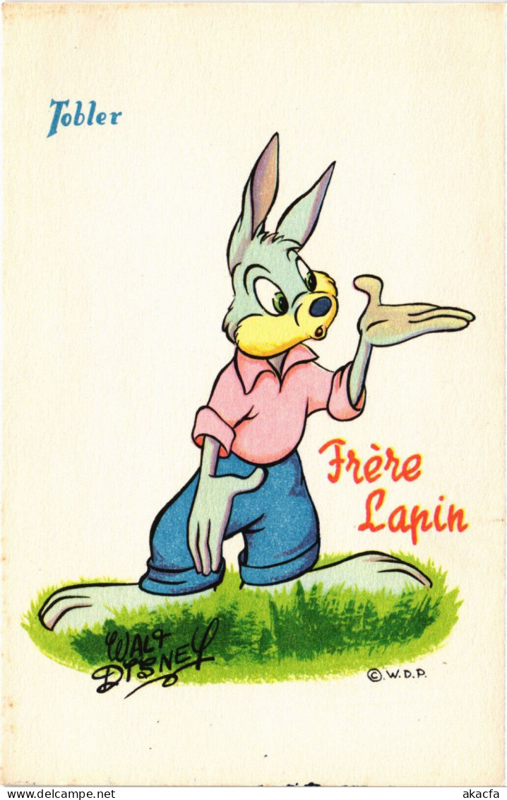 PC DISNEY, TOBLER, FRÉRE LAPIN, RABBIT, Vintage Postcard (b52843) - Disneyworld