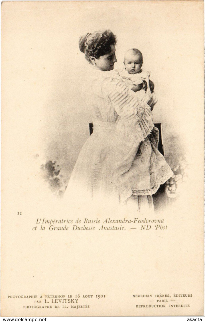 PC RUSSIA EMPRESS ALEXANDRA FEODOROVNA GRAND DUCHESS ANASTASIA ROMANOV (a56685) - Royal Families