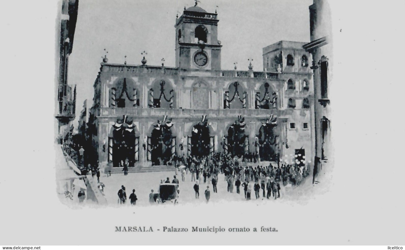 MARSALA - PALAZZO  MUNICIPIO ORNATO  A  FESTA - - Marsala