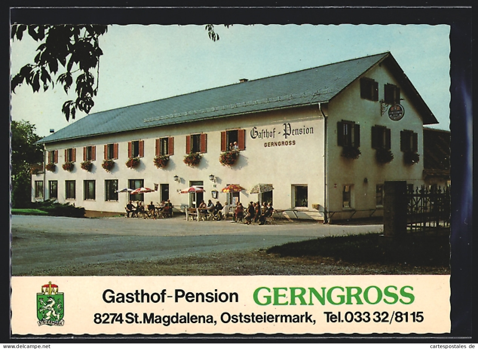 AK St. Magdalena /Oststeiermark, Gasthof-Pension Gerngross Mit Besuchern  - Autres & Non Classés