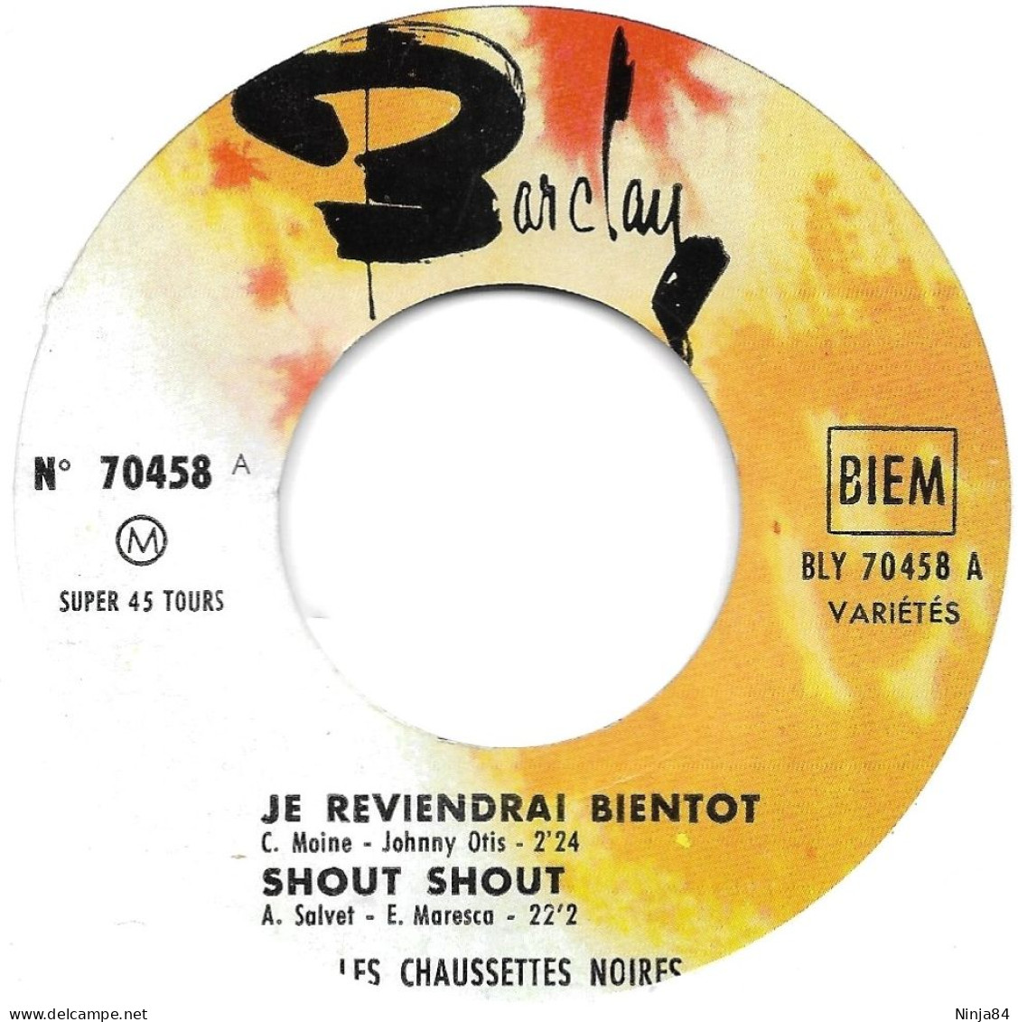 EP 45 RPM (7") Les Chaussettes Noires  "  Je Reviendrai Bientôt  " - Sonstige - Franz. Chansons