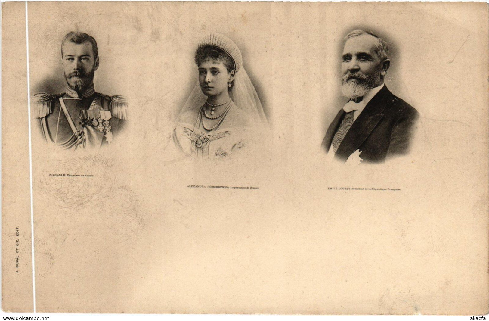 PC RUSSIA IMPERIAL VISIT IN FRANCE TSAR, EMPRESS AND PRESIDENT (a56584) - Königshäuser