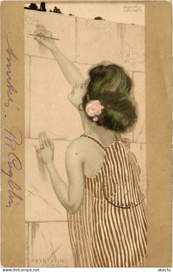 PC KIRCHNER, ART NOUVEAU, GOLDEN LADY PAINTING, Vintage Postcard (b53275) - Kirchner, Raphael