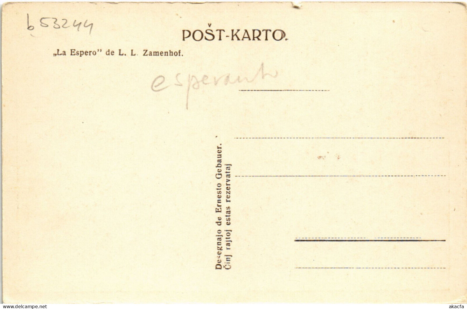 PC ESPERANTO, SUR NEUTRALA LINGVA FUNDAMENTO, Vintage Postcard (b53244) - Esperanto