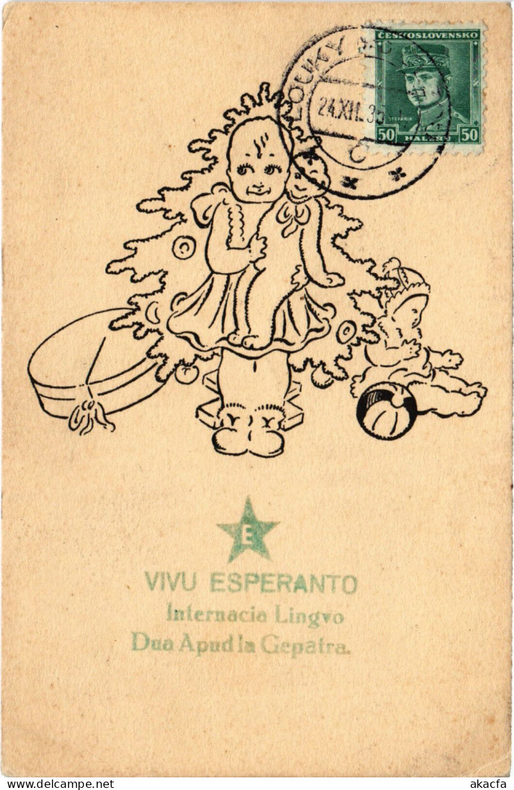 PC ESPERANTO, VIVU ESPERANTO, Vintage Postcard (b53235) - Esperanto