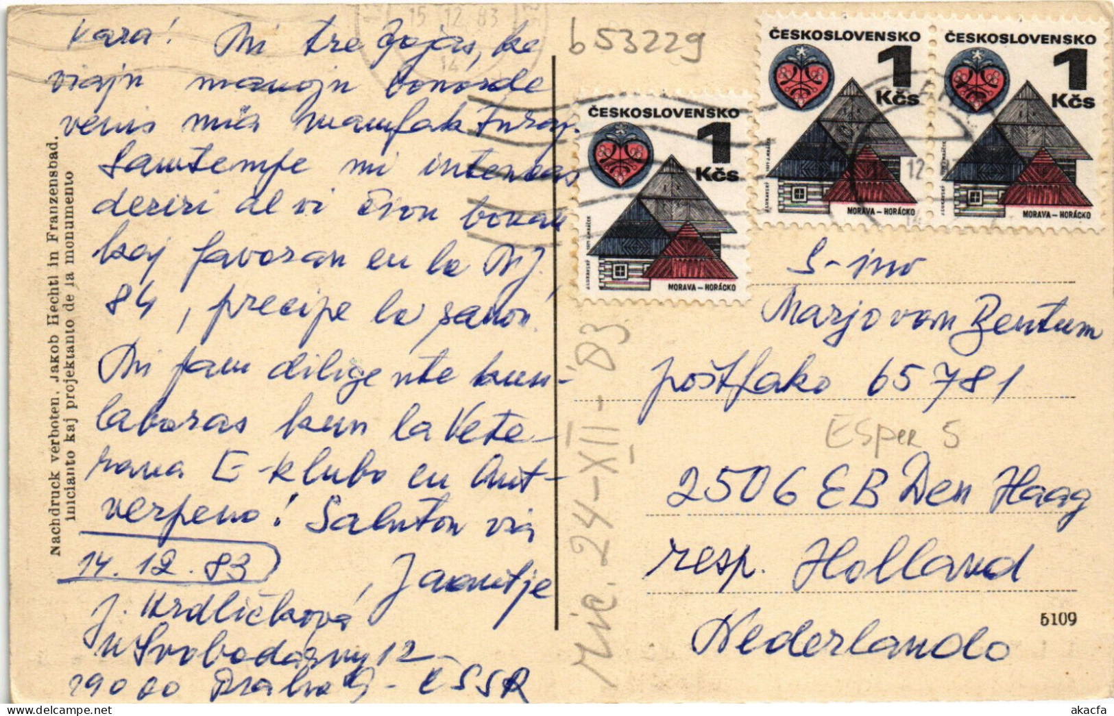 PC ESPERANTO, L L ZAMENHOF AUTORO DE ESPERANTO, Vintage Postcard (b53229) - Esperanto