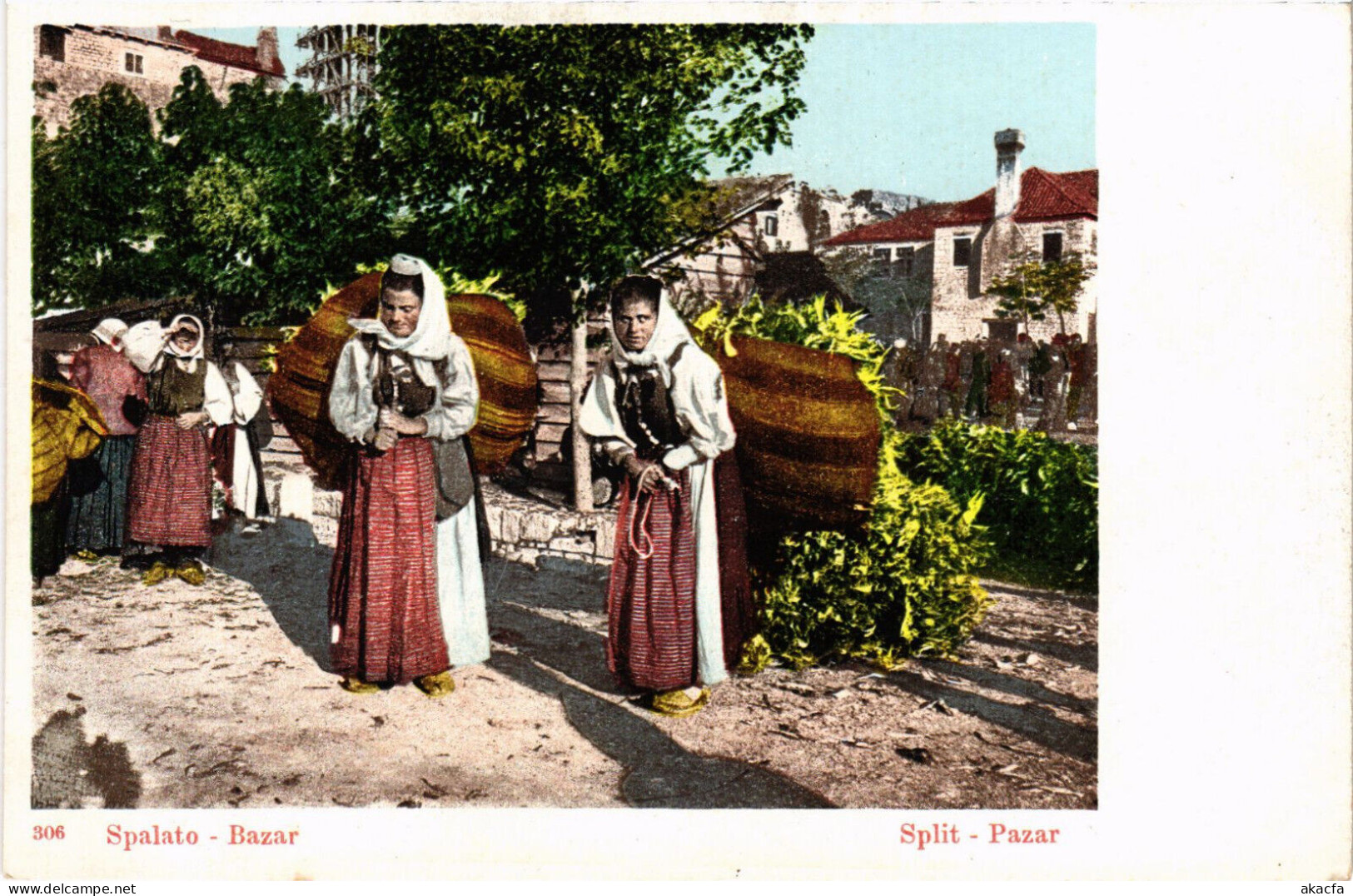 PC CROATIA, SPALATO, SPLIT, BAZAR, Vintage Postcard (b53220) - Croatia