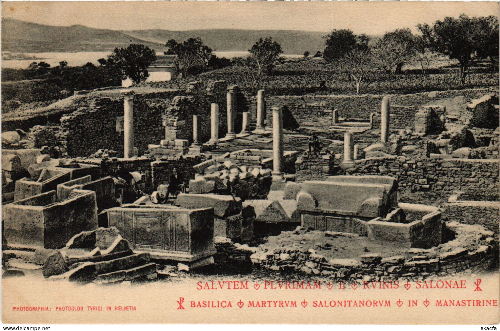 PC CROATIA, SALUTEM PLURIMAM RUINS SALONAE, Vintage Postcard (b53208) - Kroatië